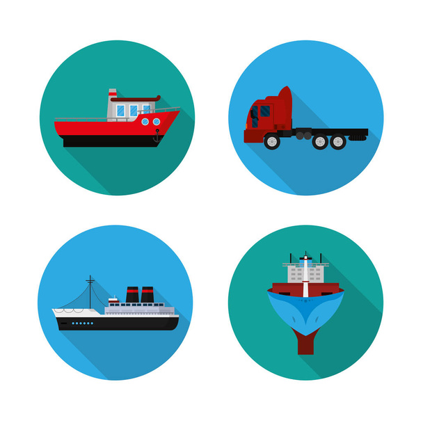 Set of maritime shipping icons - Vector, Image