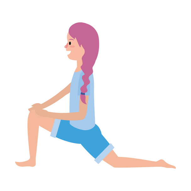 fit woman practicing yoga - Vektor, obrázek