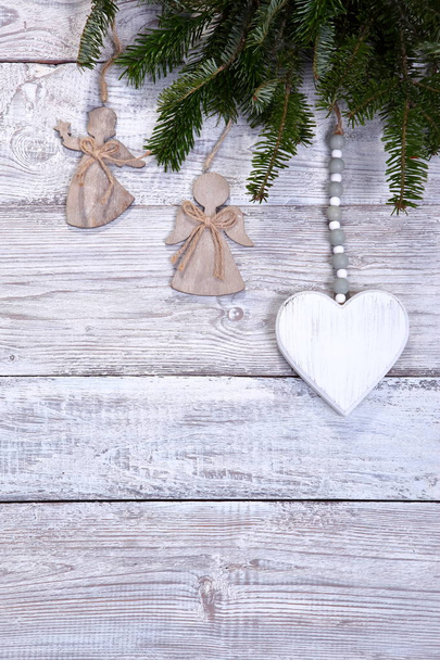 Natale composizione vintage su sfondo grigio in legno
 - Foto, immagini
