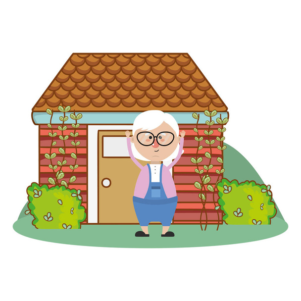 cute grandmother cartoon - Vector, Image