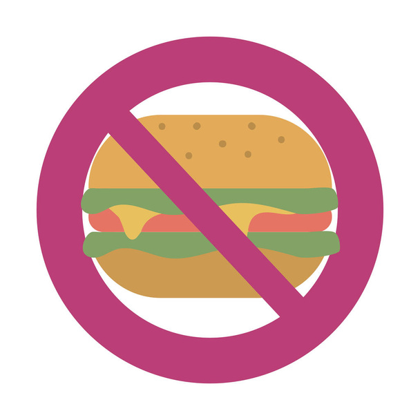 Fast food prohibited sign - Vetor, Imagem