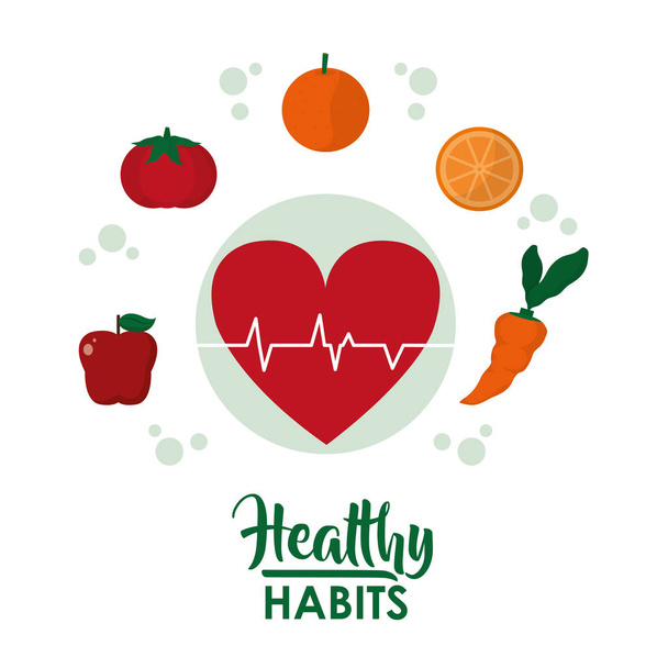 Healthy habits lifestyle - Vector, Image