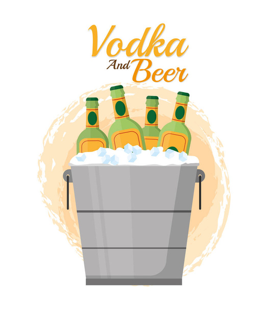 Vodka and beer - Vector, Image