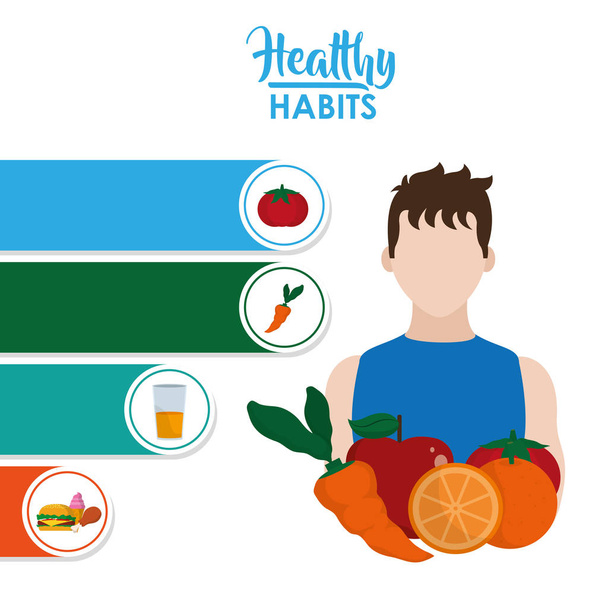 Hábitos saudáveis estilo de vida
 - Vetor, Imagem