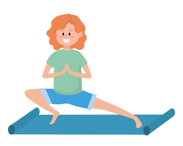 Fitte Frau praktiziert Yoga - Vektor, Bild