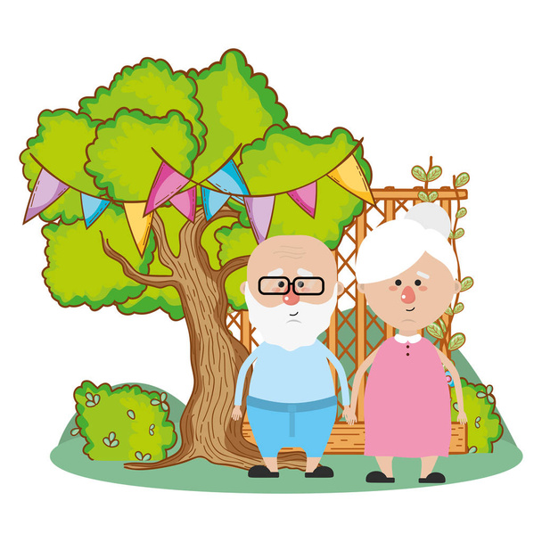 mignon grand-parents couple dessin animé
 - Vecteur, image