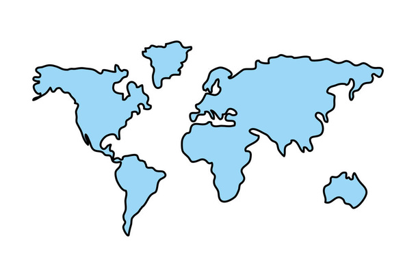 világtérkép sziluett - Vektor, kép