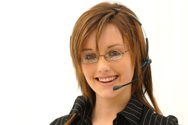 Female wearing headset - Photo, Image