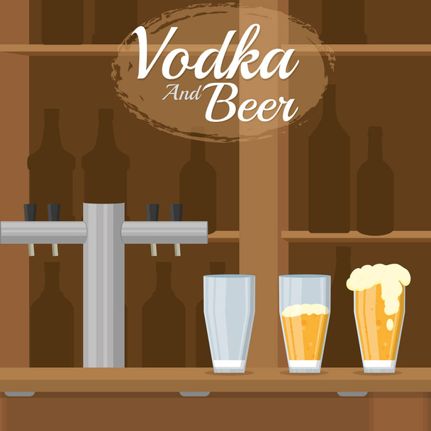 Vodka ja olut
 - Vektori, kuva