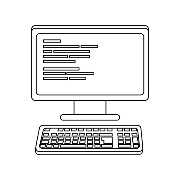 outline computer programming code web technology - Vector, Image