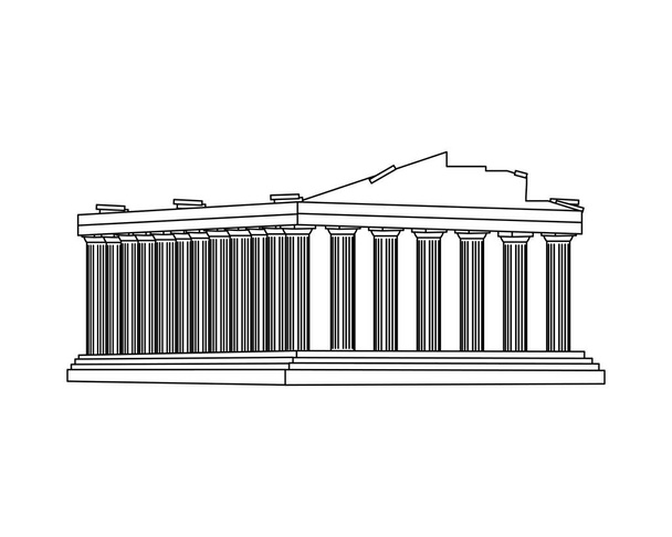 Linie mittelalterliche Athener Architektur clastle design - Vektor, Bild