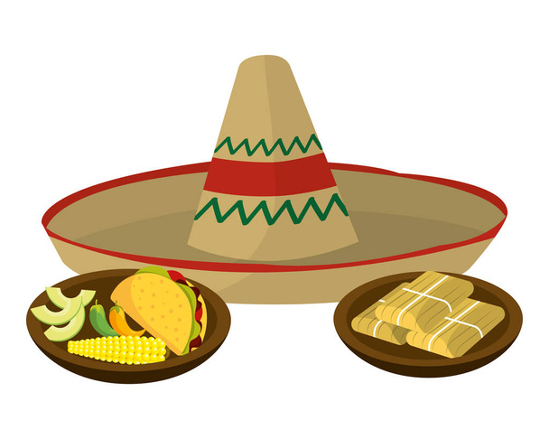 delicious mexican food cartoon - Вектор, зображення