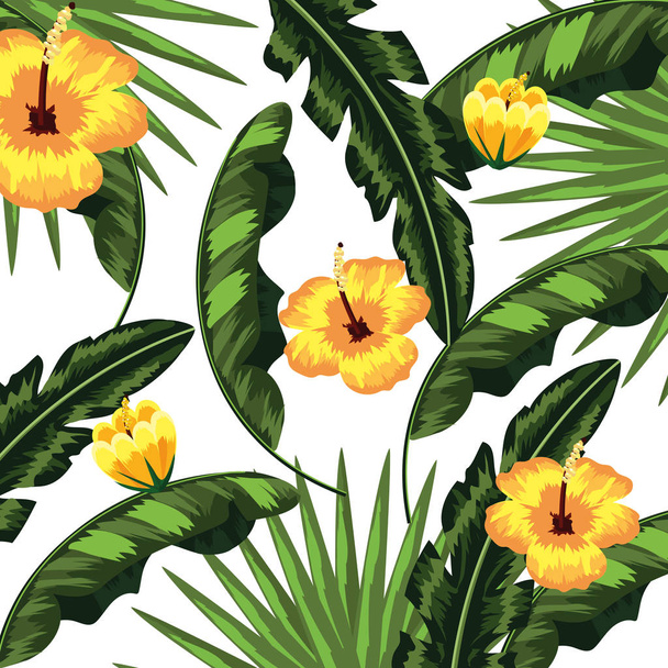 Fondo de flores tropicales
 - Vector, Imagen