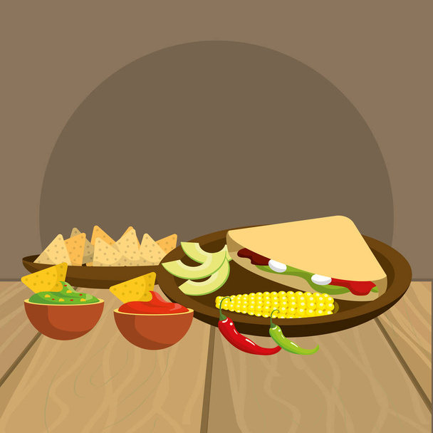 Mexican food gastronomy - Vector, Image