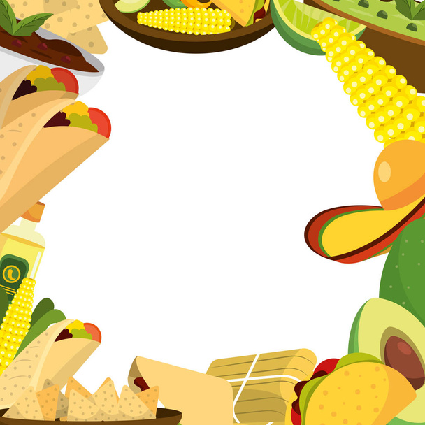 köstliches mexikanisches Essen Cartoon - Vektor, Bild