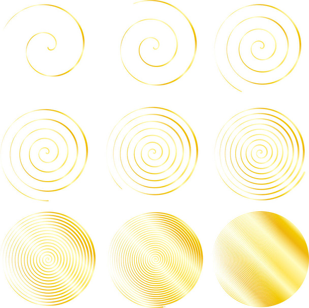 Χρυσή κομψό ακριβή whirlpool σετ - Διάνυσμα, εικόνα