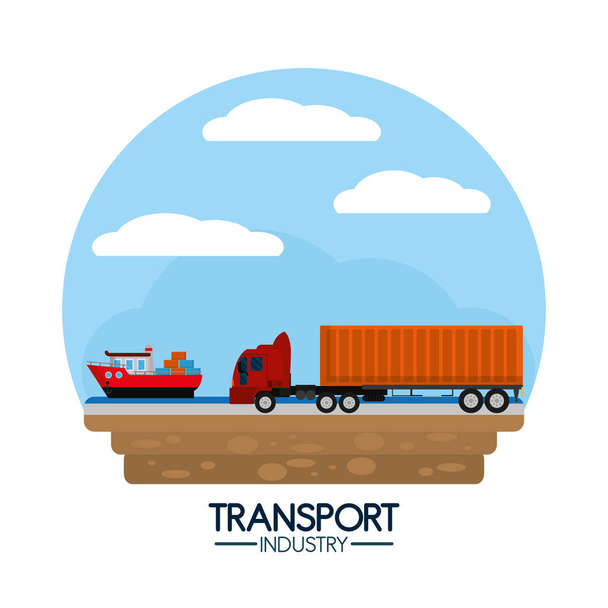 Maritime transport industry - Vector, Image