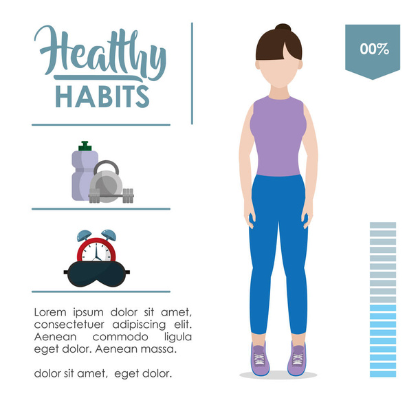 Egészséges szokások infographic - Vektor, kép