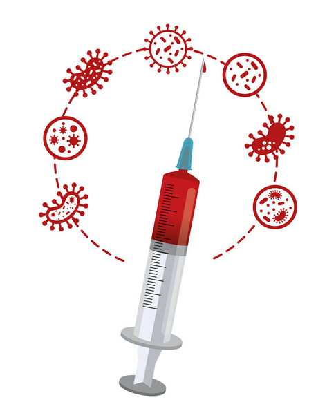 Isolated blood injection and virus design - Vector, Image