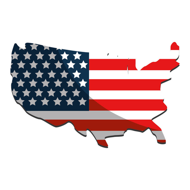 Estados Unidos mapa y diseño de la bandera
 - Vector, Imagen
