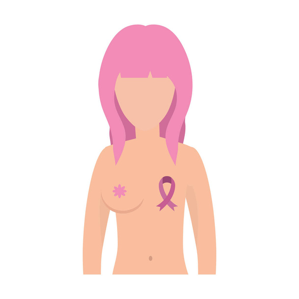 Vetor de Various female breasts vector illustration. All bodies are  beautiful text. Body positive concept. Support women with breast cancer. do  Stock