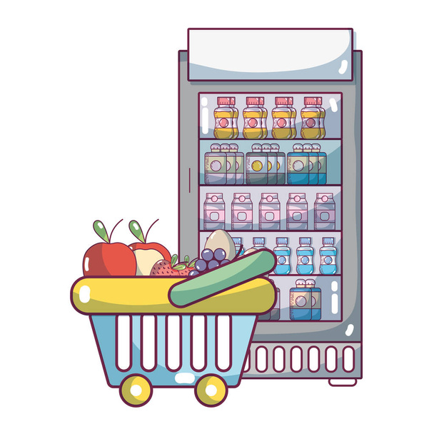 Supermarkt Lebensmittel Karikatur - Vektor, Bild
