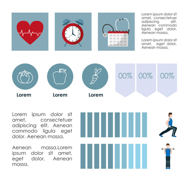 Инфографика здоровых привычек
 - Вектор,изображение