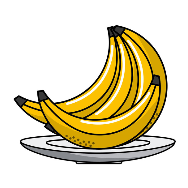 Geïsoleerde bananen fruit ontwerp - Vector, afbeelding