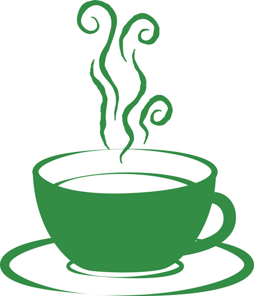 Elegante taza de té verde caliente
  - Vector, Imagen