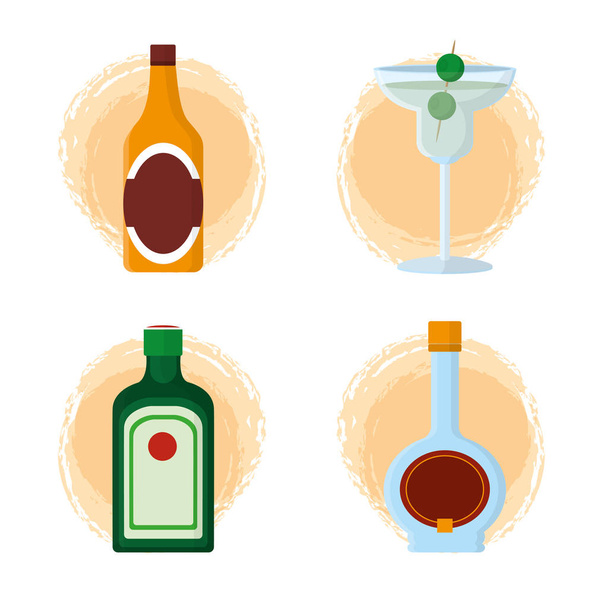 Набор напитков в баре
 - Вектор,изображение