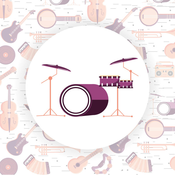 music instrument cartoon - Vector, Image