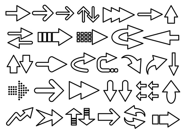  Vector set of arrow shapes isolated on white... - Vector, Image