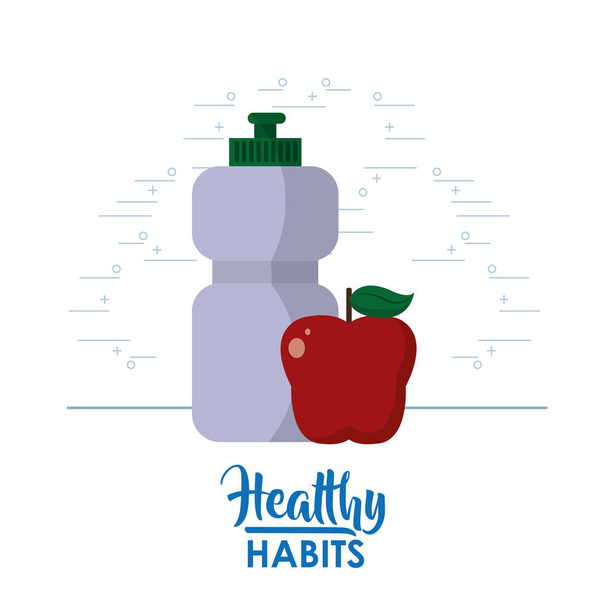 hábitos saludables estilo de vida
 - Vector, imagen
