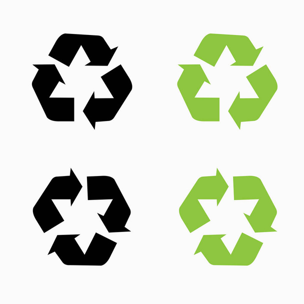 リサイクルサイン、グリーン矢印、エコアイコン - ベクター画像