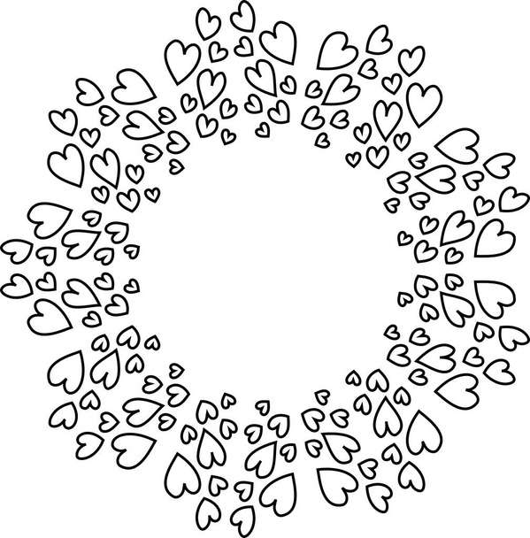 Carino cornice cerchio cuore nero
 - Vettoriali, immagini