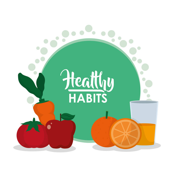 Healthy habits lifestyle - Vector, imagen