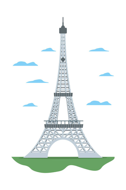 Eiffelturmstruktur und schöne Wolken - Vektor, Bild