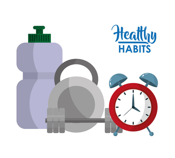 Healthy habits lifestyle concept - Vector, Image