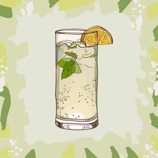 Μουλάρι Μόσχα κοκτέιλ εικονογράφηση. Αλκοολούχα κλασικό μπαρ ποτό το χέρι συντάσσονται διάνυσμα. Ποπ Αρτ - Διάνυσμα, εικόνα