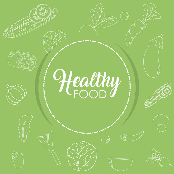 健康食品野菜コンセプト - ベクター画像