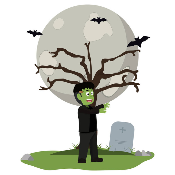 Dibujos animados para niños y Halloween
 - Vector, imagen