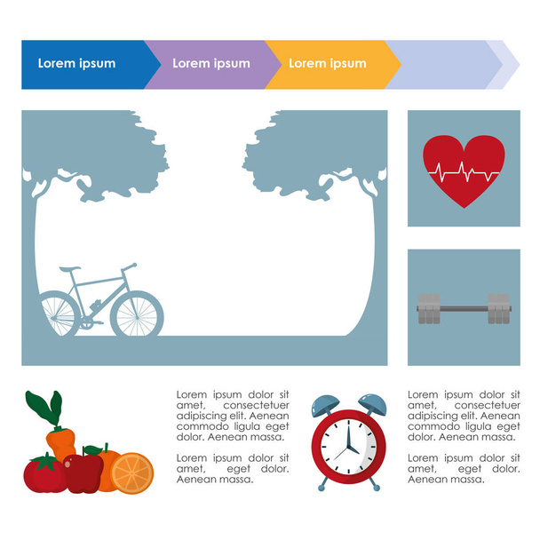 Инфографика здоровых привычек
 - Вектор,изображение