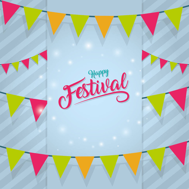 Χαρούμενος κάρτα Φεστιβάλ - Διάνυσμα, εικόνα