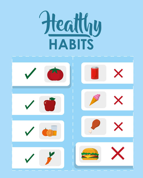 hábitos saludables estilo de vida
 - Vector, Imagen