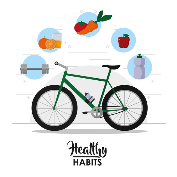hábitos saludables estilo de vida
 - Vector, Imagen