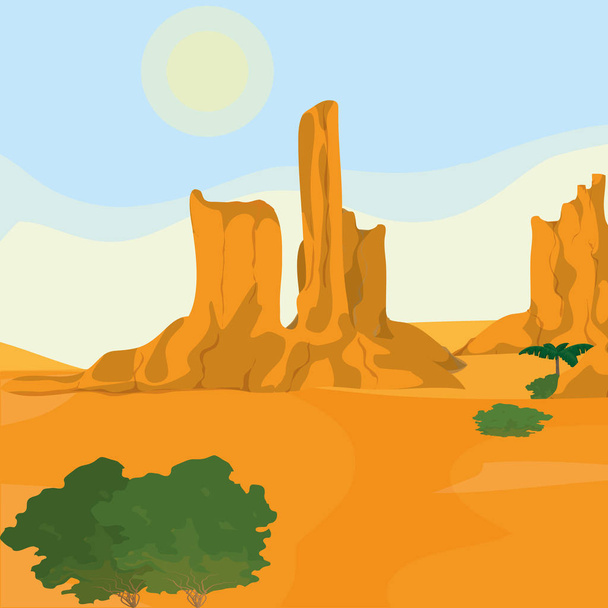 砂漠の風景漫画 - ベクター画像