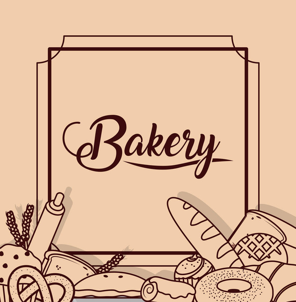 delicious bakery cartoon - Vector, Image