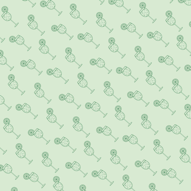 Cocktail cups pattern background - Vector, Image