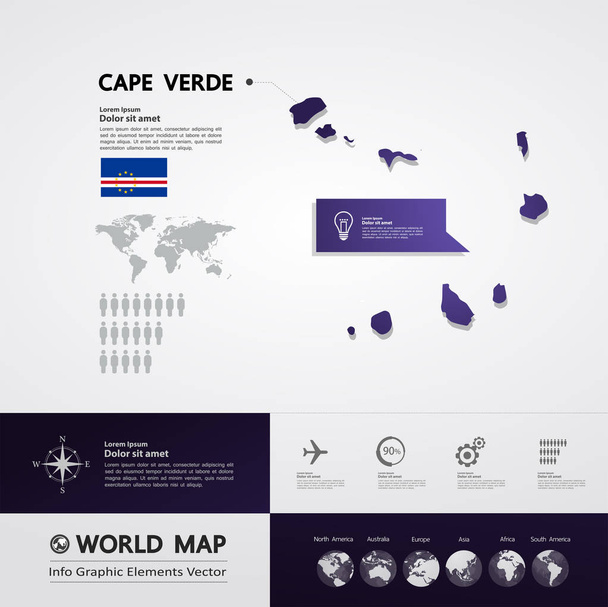 Illustration vectorielle de carte Cap-Vert
. - Vecteur, image