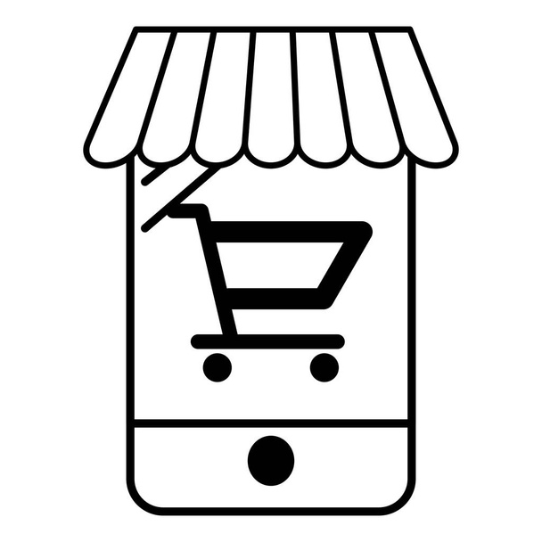 ecommerce online store cartoon - Vector, Image